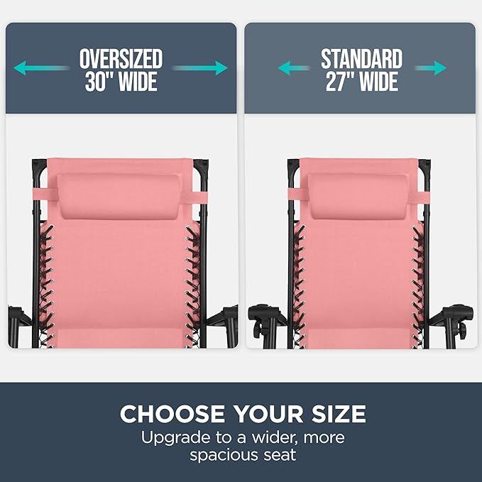 Best Choice Products 30” Wide Folding Zero Gravity Outdoor Recliner Patio - Image 4