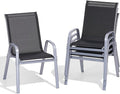Patio Chairs Set of 4, Easily Set Up Stackable Outdoor Dining Chairs by Dovov