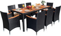 Devoko Outdoor Patio Dining Sets 9 Pieces Wicker Outdoor Dining Table and by DEVOKO