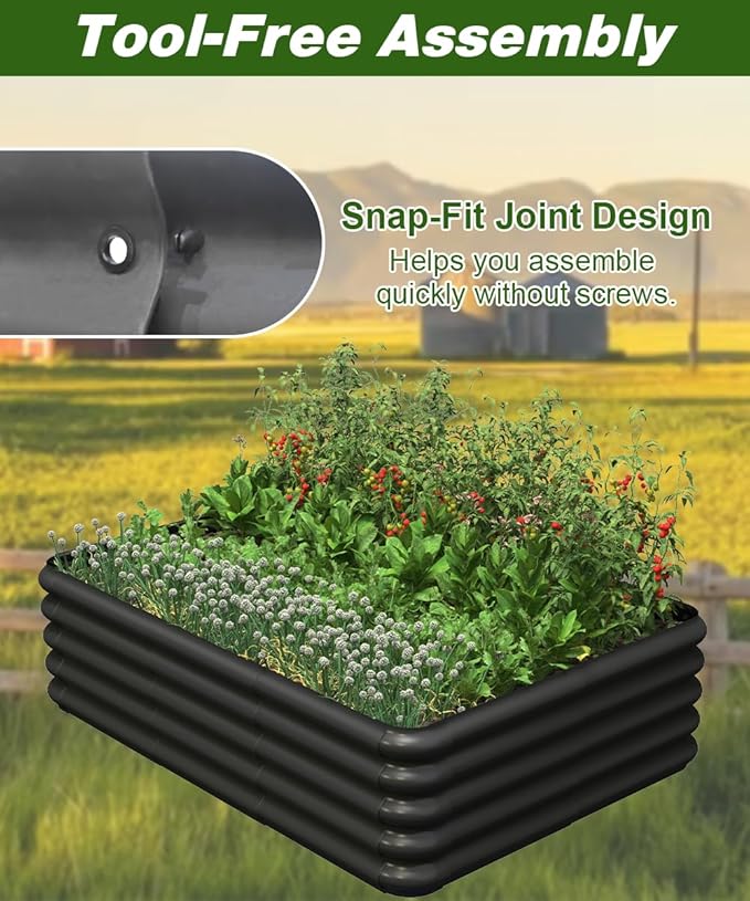 4.3x3.0x1.0ft Raised Garden Bed Kit - Image 4