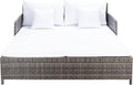 Safavieh Outdoor Collection Cadeo Grey Brown/White Cushion Daybed PAT7500C by SAFAVIEH