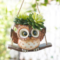 Swing Owl Hanging Planters for Indoor Plants, Cute Small Succulent Pots by Saysmile