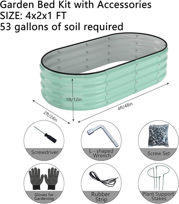 Galvanized Metal Planter Raised Garden Bed Kit - Image 2