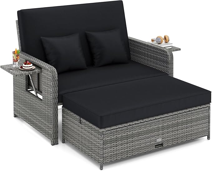 Tangkula Patio Rattan Daybed by TANGKULA