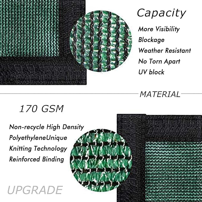 UPGRADE Privacy Fence Screen 8'x48' Dark Green Outdoor 90% Visibility Blockage - Image 2
