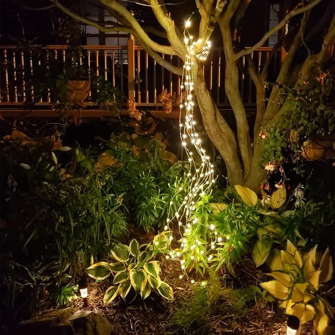 ZNYCYE Solar Waterfall Fairy Bunch Lights Outdoor Waterproof 200LEDs, 8 Modes - Image 7