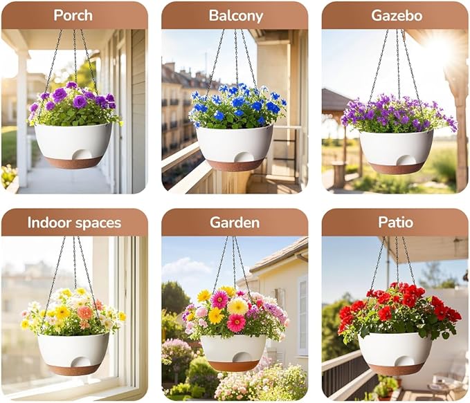 Hanging Planter, 12 Inch Self-Watering Hanging Planters - Image 6