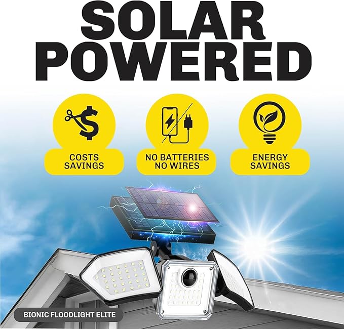 Bionic Flood Light 4 Pk Solar Lights Outdoor Waterproof, Ultra Bright 89 LEDs - Image 2