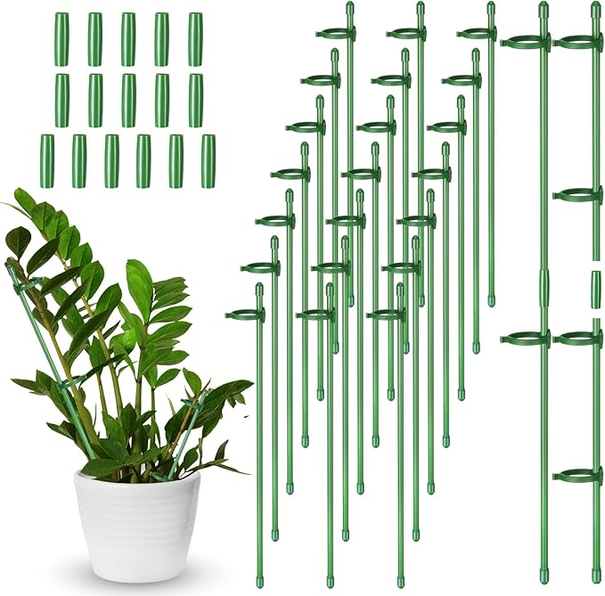 meekoo 30 Pcs Adjustable Garden Plant Support Stakes Single Stem Plant Cage by meekoo