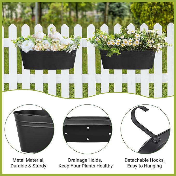 Dahey 4 Pcs Metal Hanging Flower Pots - Image 3