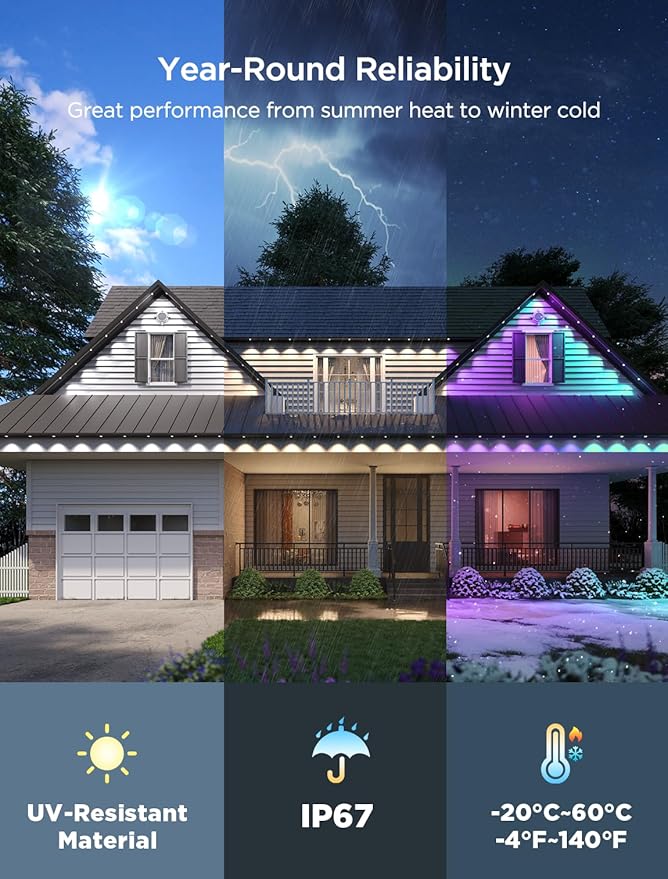 Govee Permanent Outdoor Lights 2, 100ft RGBIC Outdoor Lights - Image 4