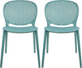 2xhome Set of 2 Patio Dining Chairs | Modern Stackable Outdoor Pool Side Chair by 2xhome