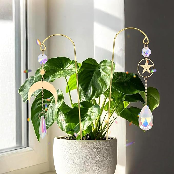 Crystal Suncatcher, 6 Pack Garden Suncatchers Small Trellis - Image 2