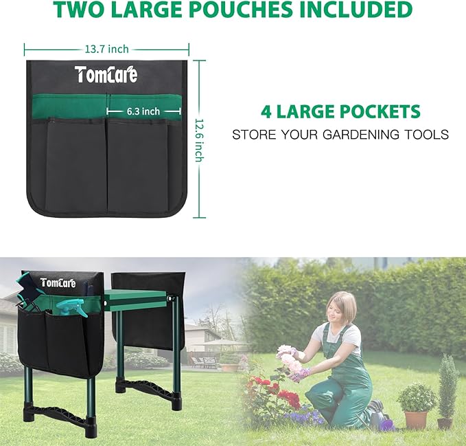 TomCare Garden Kneeler and Seat 10.64” Wider Larger Soft Kneeling Pad Garden - Image 4