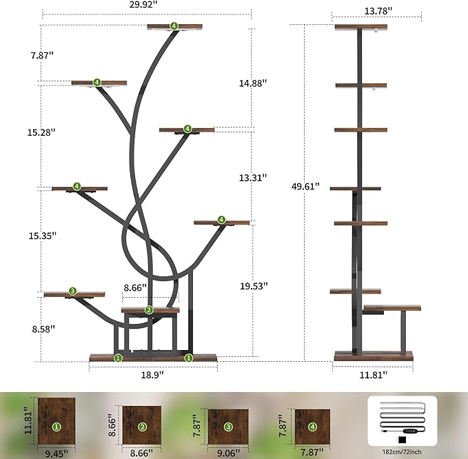 Plant Stand Indoor with Grow Lights - Image 6