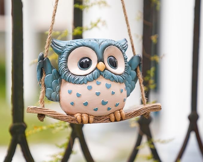 Swing Owl Hanging Planters for Indoor Plants, Cute Small Succulent Pots - Image 3