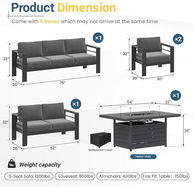 Solaste Aluminum Outdoor Patio Furniture Set - Image 2