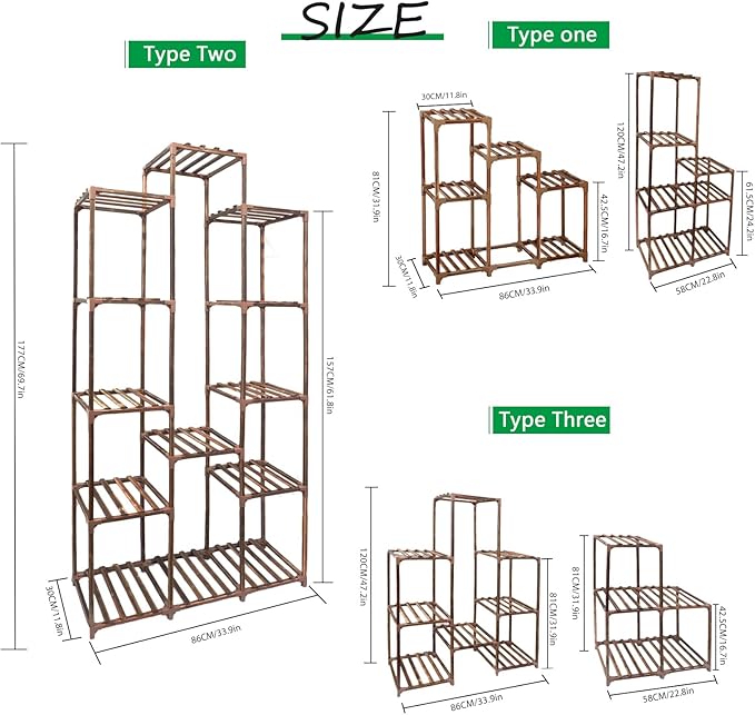 XXXFLOWER Plant Stand Indoor Outdoor 13 Tiers Wood Plant Shelf - Image 2