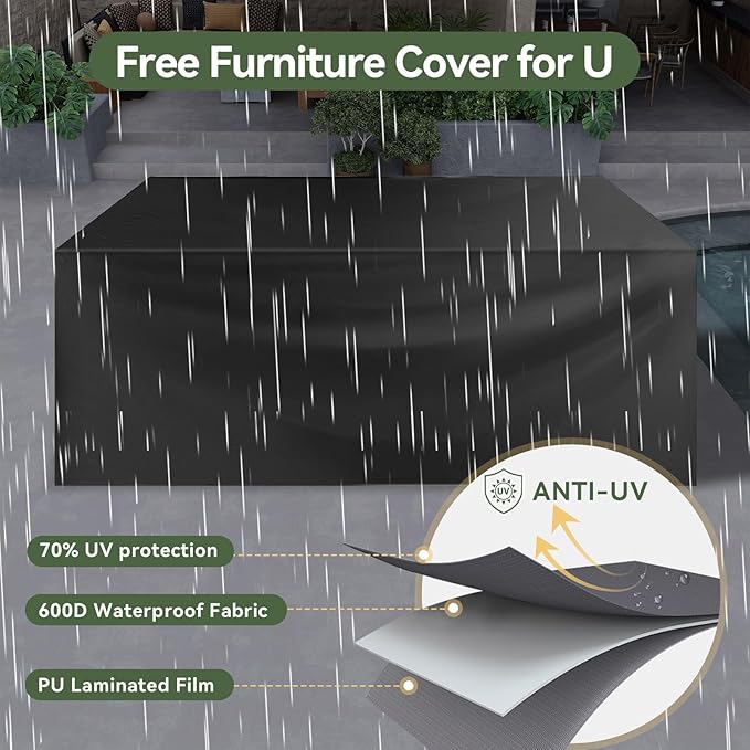 Aoxun 7 Piece Patio Furniture Set - Image 8