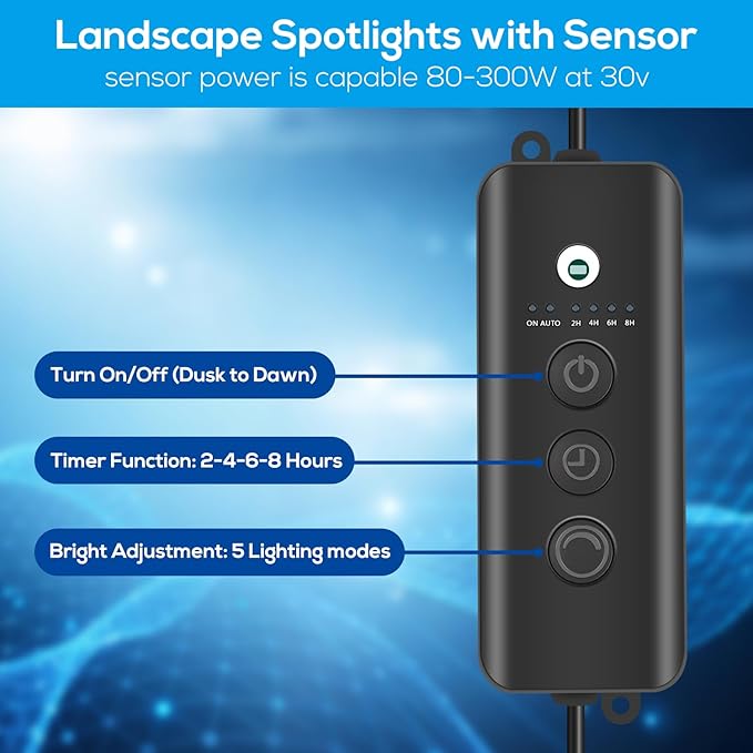 ZYAN Landscape Spotlights with Sensor, 5 Lighting Modes - Image 3