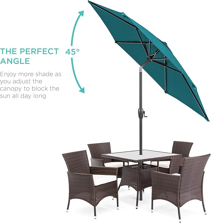 Best Choice Products 7.5ft Heavy-Duty Round Outdoor Market Table Patio Umbrella - Image 2