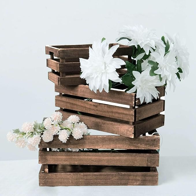 Efavormart Set of 3 Brown Rustic Wooden Nesting Crates by efavormart