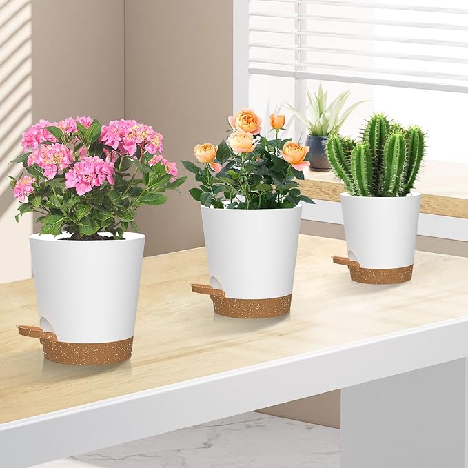 Self Watering Pots, 7/6.5/6/5.5/5/4 inch Flower Pots - Image 7