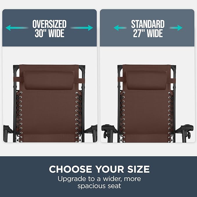 Best Choice Products 30” Wide Folding Zero Gravity Outdoor Recliner Patio - Image 4