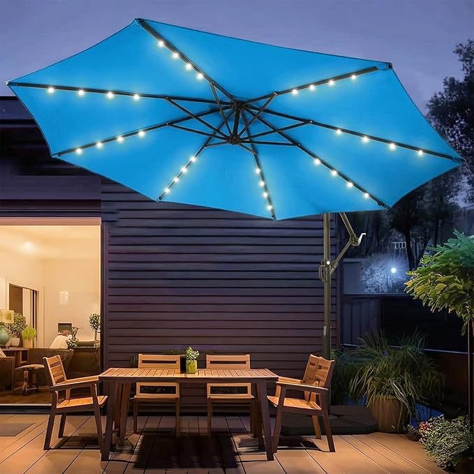 wikiwiki 10ft Solar LED Patio Umbrella - Image 9