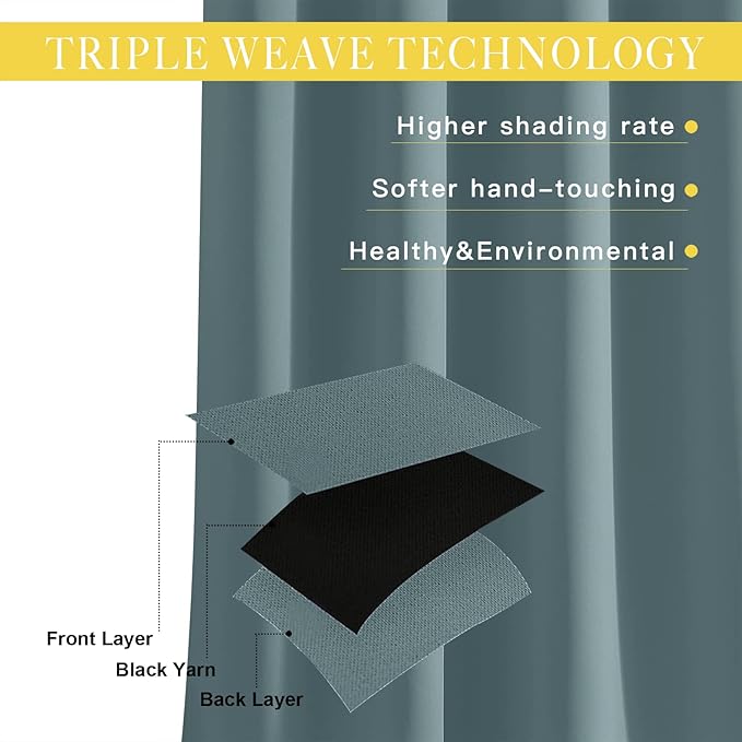 NICETOWN Blackout Sliding Door Curtain 95 inches Long, Grommet Thermal Curtain - Image 4