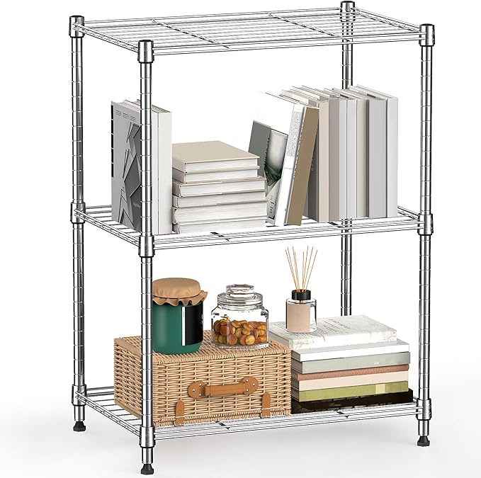 450 lbs Wire Storage Shelving 3-Tier Utility Shelving Unit Steel Organizer Wire by MEIGAOPLASTICANDMETALHKCOLIMITED