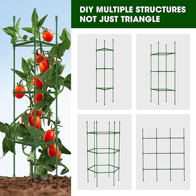 3 Pack Tomato Cages for Garden, Heavy Duty Adjustable Tomato Stake Support for - Image 5