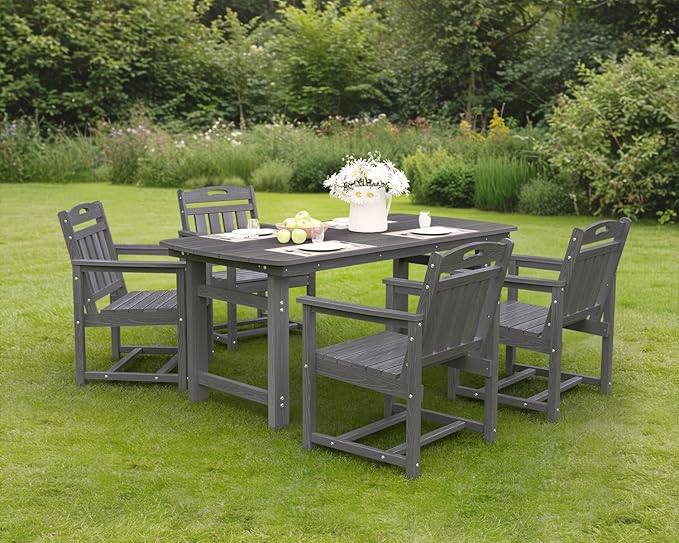 Ciokea HDPE Outdoor Patio Dining Chairs Set of 2, All-Weather Porch Chair - Image 9