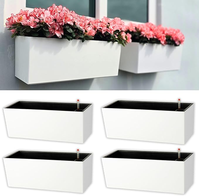 LaLaGreen Wall Hanging Planter Outdoor Wall Mounted Self Watering System Window by L%C3%A1L%C3%A1Green