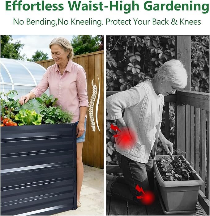 Galvalume Raised Garden Bed 8x4x1.95FT–3X Rust Resistant Aluminum-Zinc Steel - Image 6