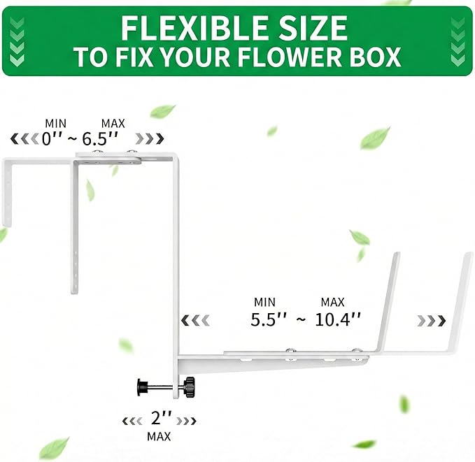 Window Box Brackets, Adjustable Planter Box Brackets, Heavy Duty Iron Flower - Image 3