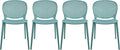 2xhome Set of 4 Patio Dining Chairs | Modern Stackable Outdoor Pool Side Chair by 2xhome
