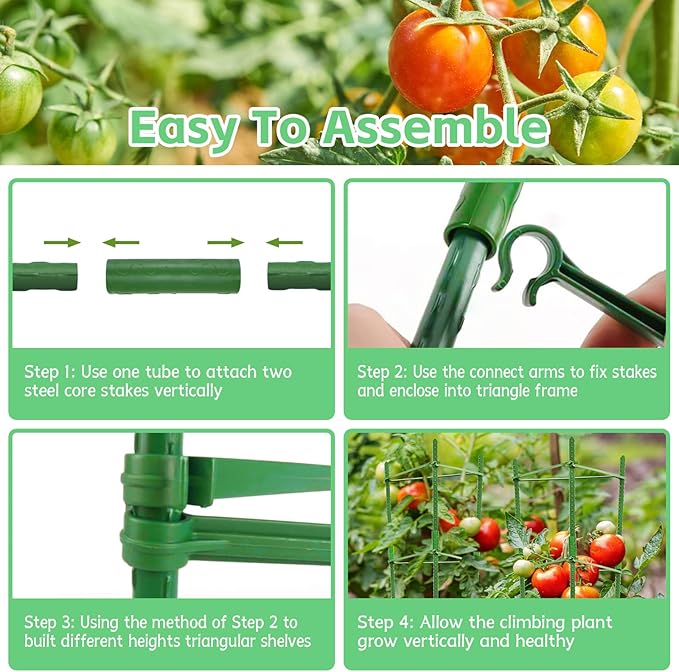 Riare 4 Pack 4 FT Tomato Cages for Garden- 48inches Heavy Duty Tomato Stakes - Image 4