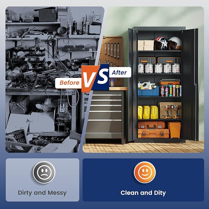 Yizosh Metal Garage Storage Cabinet - Image 7