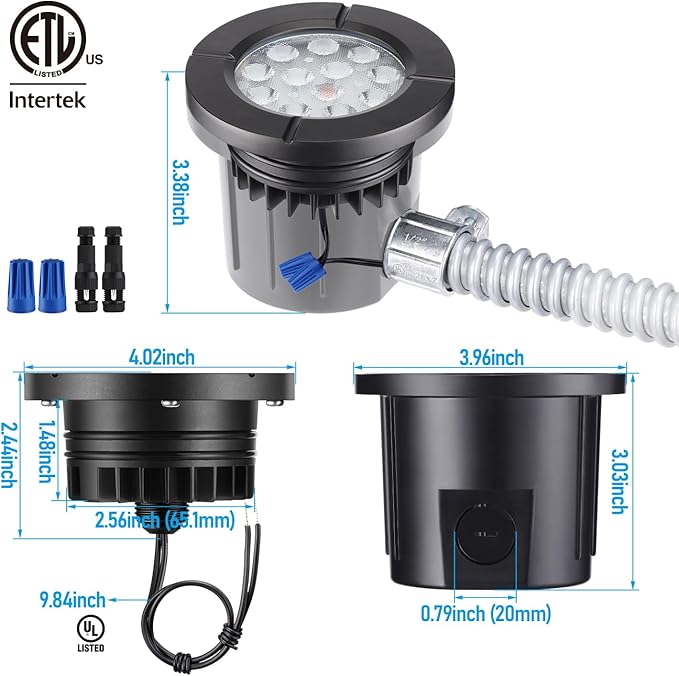 LEONLITE Dia. 4 Inch 5CCT Well Lights Landscape LED In Ground, 5 Color - Image 7