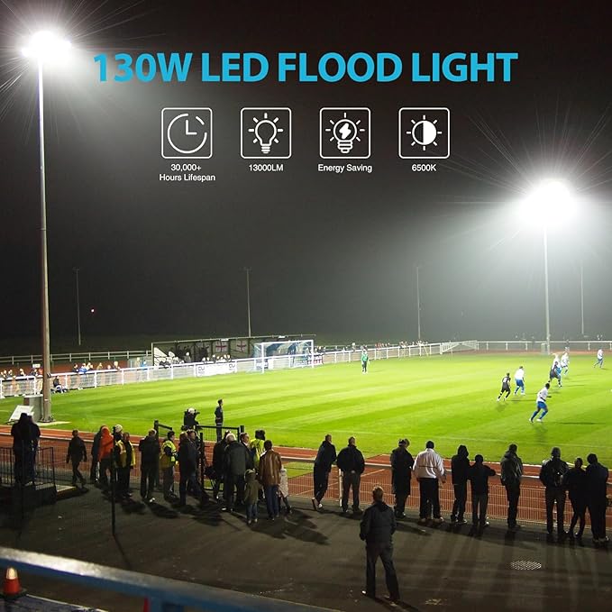 Olafus 2 Pack 130W LED Flood Light Outdoor, 13000lm LED Work Light - Image 4