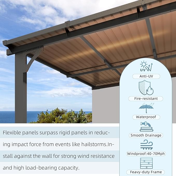 AECOJOY 10' x 10' Adjustable Height Outdoor Gazebo Pergola - Image 7