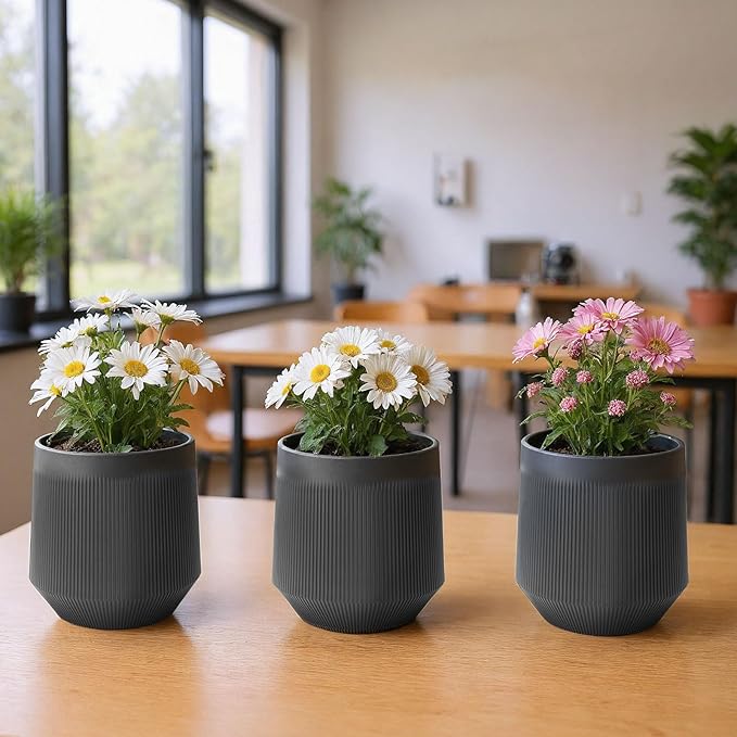 Plant Pots，Set of 3 Plastic Pots - Image 6