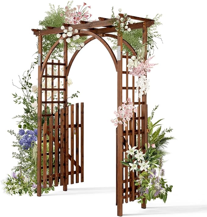 VINGLI 85in Wooden Arbor, Wedding Arch by VINGLI