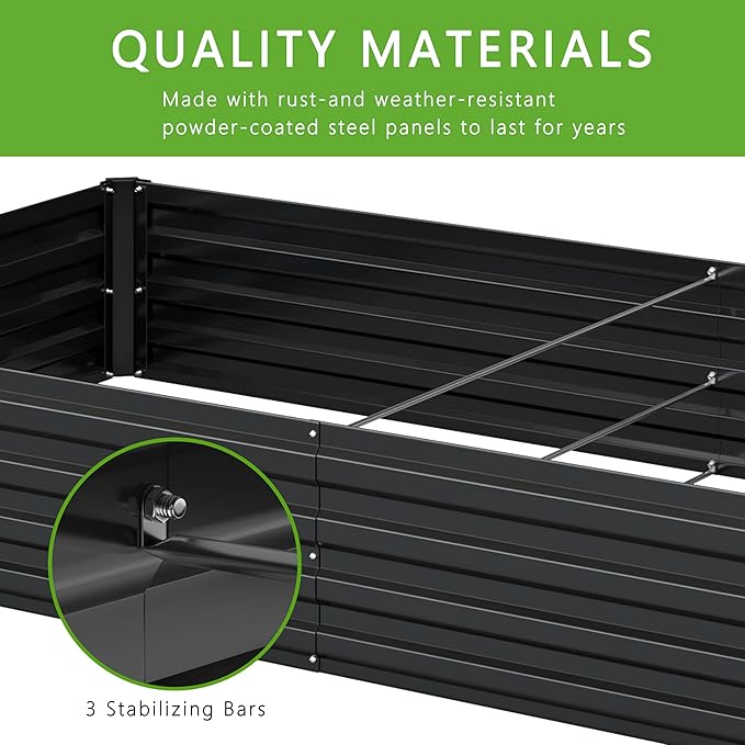 2PCS 12x2x1FT Galvanized Raised Garden Bed Kit, Vegetable Boxes-Rectangle Metal - Image 4