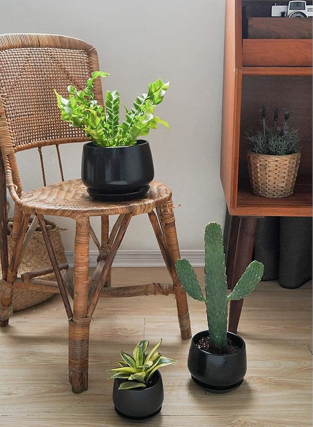 LE TAUCI Plant Pots, 4.1+5.1+6.5 inch, Ceramic Planters - Image 7