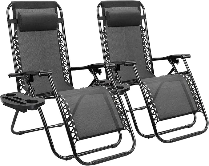 Homall Zero Gravity Chair Patio Folding Lawn Lounge Chairs Outdoor Lounge - Image 10