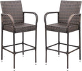 Homall Patio Bar Stools Wicker Barstools Indoor Outdoor Bar Stool Patio by Homall