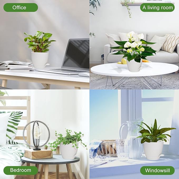 Planters for Indoor Plants, 8/7/6.5/6/5.5/5 Inch Self Watering Planters - Image 7