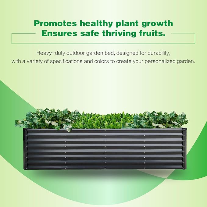 GARDMAX 8x4x2FT Galvanized Raised Garden Bed Kit, Metal Planter Boxes Outdoor - Image 6